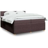  Krevet s oprugama i madracem tamnosmeđi 200x200 cm od tkanine | shoptok.hr