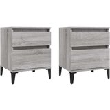  Noćni ormarići 2 kom boja dimljenog smeđi 40x35x50 cm | shoptok.hr