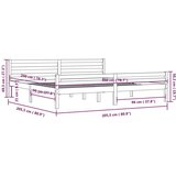  Za krevet od masivnog drva sivi 200 x 200 cm | shoptok.hr