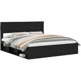  Krevetna konstrukcija Crna 200 x 200 cm Čvrsto borovo drvo | shoptok.hr