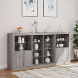  Komoda z LED lučkami siva sonoma 202x37x100 cm | Shoptok.si