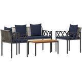  Set vanjskog namještaja 4 pcs Siva i tamnoplava poliratan | shoptok.hr