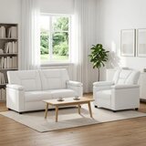  Set sofe 2 pcs Bijela Umjetna koža - Bijela Jednostruka + Dvostruka (140 cm) | shoptok.hr