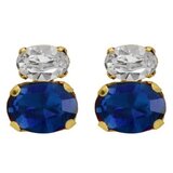 Victoria Cruz gemma sapphire gold mindjuše sa swarovski kristalima ( a4513-08dt ) | ePonuda.com