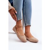 EVENTO Beige Women's Suede Ballerina Flats Lasota | shoptok.hr