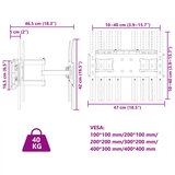  Zidni nosač za zaslon od 26-70 inča maks. VESA 400x400 mm 40 kg | shoptok.hr