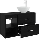  Set namještaja za kupaonicu 2 kom. Crni hrast Konstruirano drvo Crna 49,5 x 41 x 80 cm | Shoptok.si