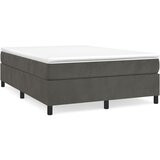 vidaXL Box spring postelja z vzmetnico temno siva 140x200 cm žamet, (20725950) Cene