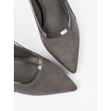 GOODIN Grey suede pumps with transparent inserts | Shoptok.si