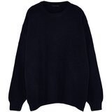 Trendyol Navy Blue Plus Size Men's Oversize Fit Wide fit Crew Neck Basic Knitwear Sweater | ePonuda.com