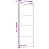  Klizna vrata od aluminija i stakla ESG 76 x 205 cm crna | shoptok.hr