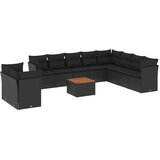  11-dijelni set vrtnih sofa od poliratana s jastucima crni | shoptok.hr
