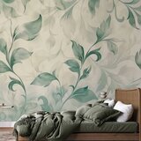  Foto tapeta - Watercolor Botanical Motif Delicate Green-Beige Leaves 150x105 Standard | shoptok.hr