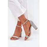 Boto Shiny Women's Heeled Sandals Silver Kavina | ePonuda.com