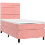  Box spring s madracem LED ružičasti 100x200cm baršunasti | shoptok.hr