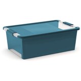 Kis Modrozelena plastična škatla za shranjevanje s pokrovom 55x35x19 cm Bi-Box – | Shoptok.si