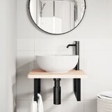  Nosači polica za umivaonik 2 kom crni pravokutni čelični Crna 20 x 45 cm | Shoptok.si