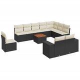  The Living Store Vrtna sedežna garnitura 11-delna z blazinami črn poli ratan - Vrtna Sedežna Garniture, (21463785) | Shoptok.si