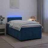 Krevet s box springom madracem i LED-om Plava 120 x 190 cm - Plava 120 x 190 cm Kristal s dugmadima | shoptok.hr