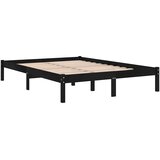  Okvir za krevet od masivnog drva crni 150 x 200 cm veliki | shoptok.hr