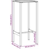  Barski stol crni 50x50x110 cm od čelika obloženog prahom | shoptok.hr