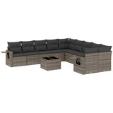Maison Chic Seti vrtnega pohištva - Vrtna garnitura - Vrtni pohištvo set 11-delna z blazinami siv poli ratan, (21810411) | Shoptok.si