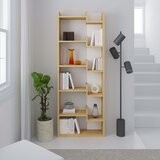 Marckeric Bel/v naravni barvi regal v hrastovem dekorju 60,5x162 cm Klapo – | Shoptok.si