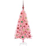 vidaXL Božično drevo med 150 LED z stojalom Roza 120 cm PVC | Shoptok.si