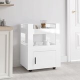  Kolica sjajna bijela 60x45x80 cm konstruirano drvo | shoptok.hr