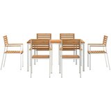  Vrtni set za objed 7 pcs Masivni teak drvo i nehrđajući čelik | Shoptok.si