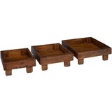  Stalak za biljke 3 pcs Smeđa Drvo od mahagonija | shoptok.hr