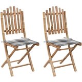  Sklopive vrtne stolice s jastucima 2 kom od bambusa | shoptok.hr