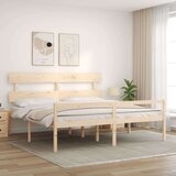  Kreveta s uzglavljem 200 x 200 cm od masivnog drva | shoptok.hr