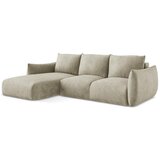 Makamii Bež sklopiva kutna garnitura od šenila (s lijevim kutom/s ležaljkom) Leila – | shoptok.hr