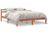 Maison Chic Posteljni okvir - Dvoposteljna postelja - Zakonska postelja brez vzmetnice voščeno rjav 160x200 cm borovina-J4719, (21765265) | Shoptok.si