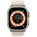 medium-apple watch ultra cellular, 49mm titanium case with starlight alpine loop