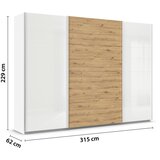 Modern Living Omara Z Drsnimi Vrati Feldkirch, Bela, Barva Hrasta Slike