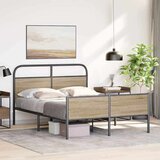 vidaXL Posteljni okvir brez vzmetnice 120x200 cm sonoma hrast inž. les | Shoptok.si