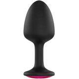 Dorcel Geisha Plug Ruby M - analni dildo od ružičastog kamena (crni) | shoptok.hr