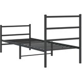 vidaXL Metalni okvir kreveta s uzglavljem i podnožjem crni 75 x 190 cm | shoptok.hr