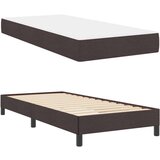  Postelja z vzmetnico z vzmetnico Temno rjava 90 x 200 cm blago | Shoptok.si