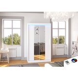 ADRK Klizni ormar SANTOS s ogledalom i LED rasvjetom, 120 cm - BIJELA | shoptok.hr
