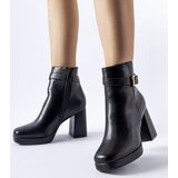 Gemre Black insulated classic eco-leather block heel boots Caio | shoptok.hr