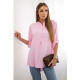 Kesi Włoski Blouse with a longer back candy pink
