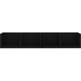 vidaXL Stenska polica za CD plošče črna 100x18x18 cm iverna plošča | Shoptok.si