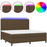  The Living Store Box spring postelja z vzmetnico LED temno rjava 200x200cm blago - Box Spring Postelja, (21496842) | Shoptok.si
