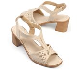 Capone Outfitters Capone Open Front Beige Women's Heeled Shoes cene