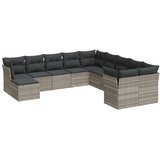 vidaXL 11-dijelni set vrtnih sofa poliratan s jastucima svijetlosivi | shoptok.hr