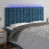 The Living Store led posteljno vzglavje temno modro 160x5x118/128 cm žamet - led vzglavje, (21418506) Cene
