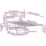 vidaXL Krevet s regalom za knjige bez madraca 75x190 cm borovina | shoptok.hr